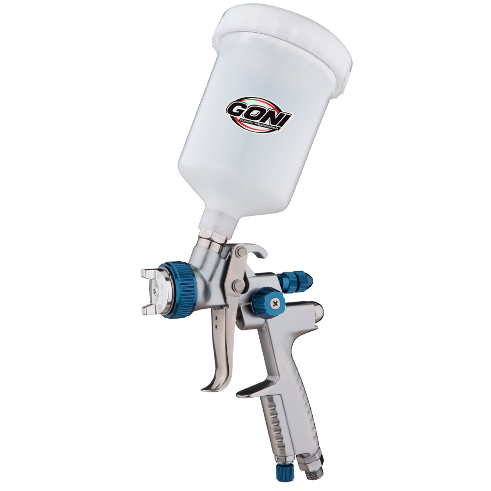 PISTOLA DE GRAVEDAD CON VASO DE 600ML, PARA PINTURA BASE DE AGUA CON BOQUILLA DE 1.3 MM