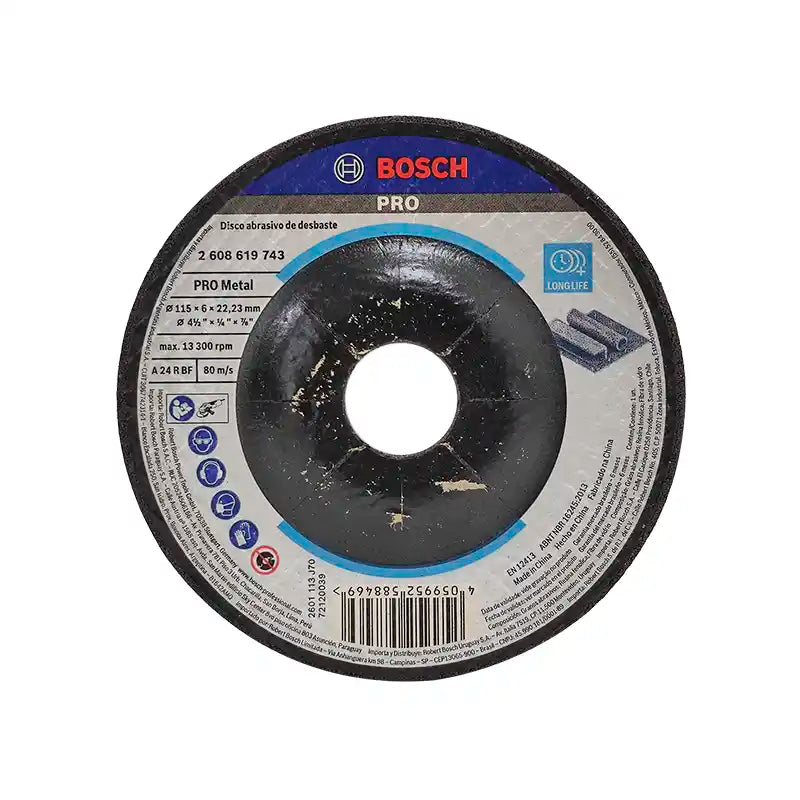 Disco de desvaste PRO metal 4 1/2" BOSCH