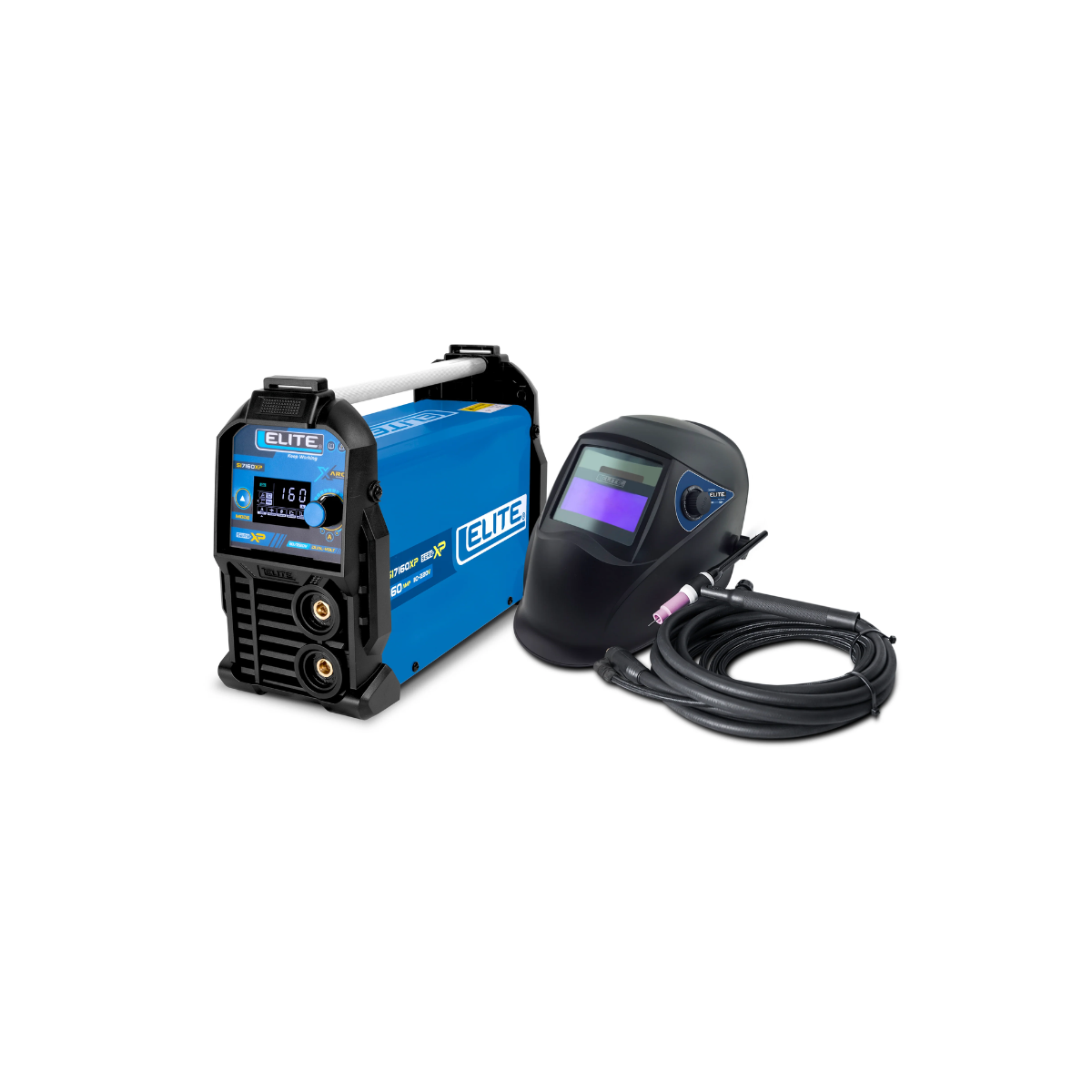 KIT SOLDADOR ARC160XP 110/220V ELITE + ANTORCHA TIG + CARETA