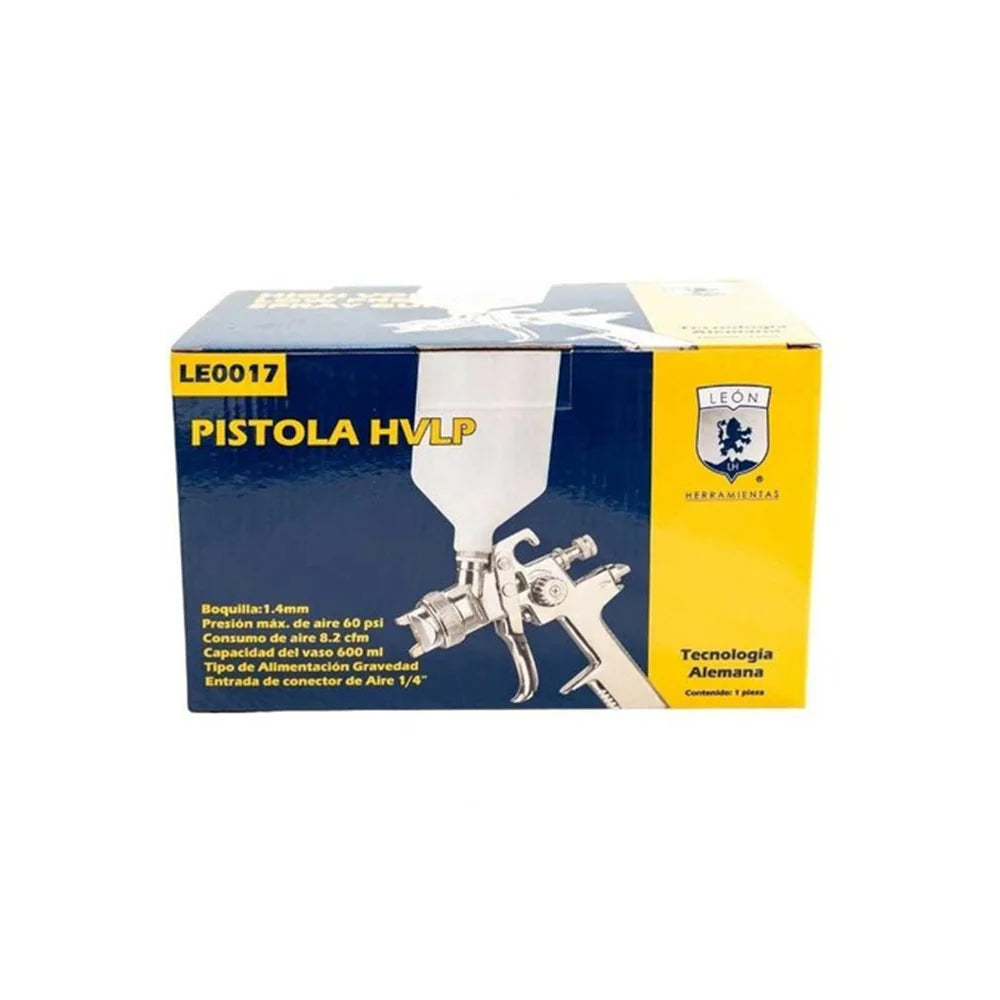 Pistola HVLP Leon LE0017 600ml Bote Plastico