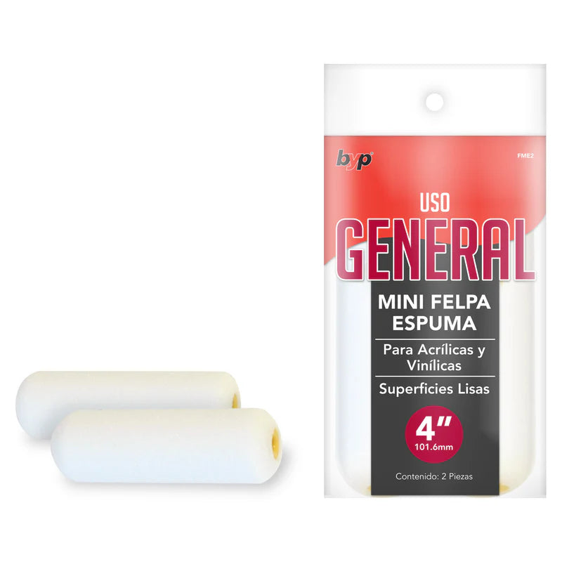FELPA 4" P/MINI ROD. ESPUMA  2 PACK