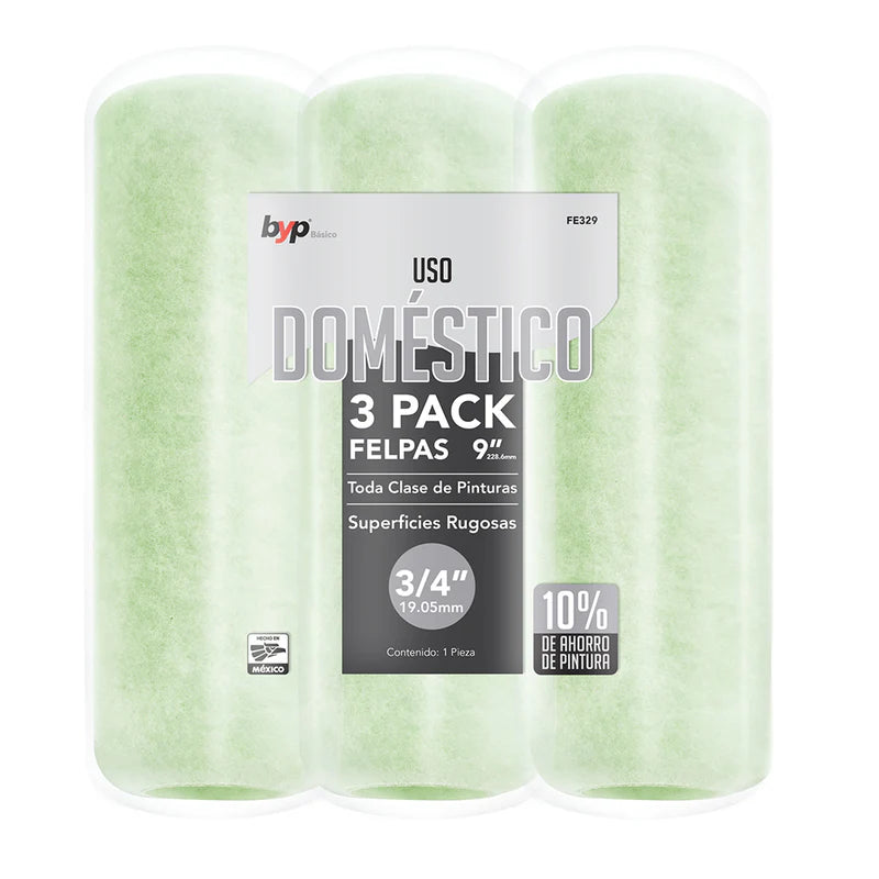 3 PACK FELPA BAJA DENSIDAD 3/4"