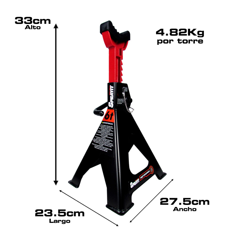 SOPORTE DE 6 TON C/PERNO DE SEGURIDAD