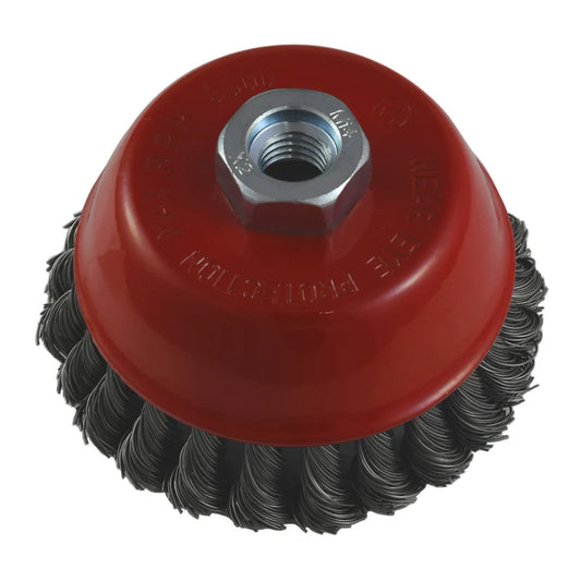 CARDA COPA ESMERILADORA M14 TRENZADA 3" ALAMBRE FINO .35MM