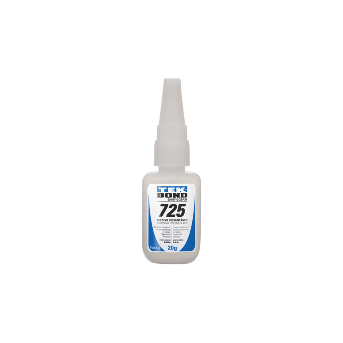 Adhesivo instantáneo 725 Tekbond 20g tubo aplicador blister A