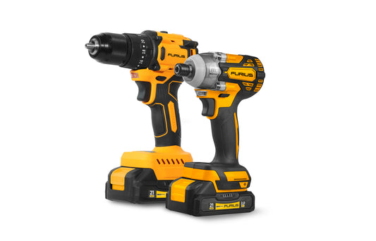 KIT TALADRO DE IMPACTO + ATORNILLADOR DE IMPACTO INALAMBRICO BRUSHLESS 21V